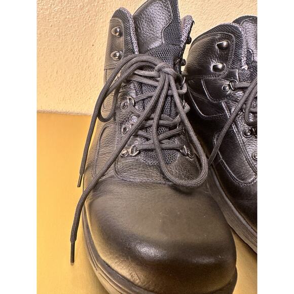 Drew Mens Rockford Comfort Boot US 10.5 Wide Black Leather Excellent Mint Cond